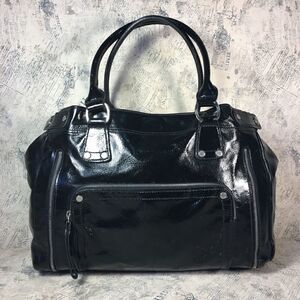 Longchamp Rodeo Luxe Black Patent Leather Shoulder Bag